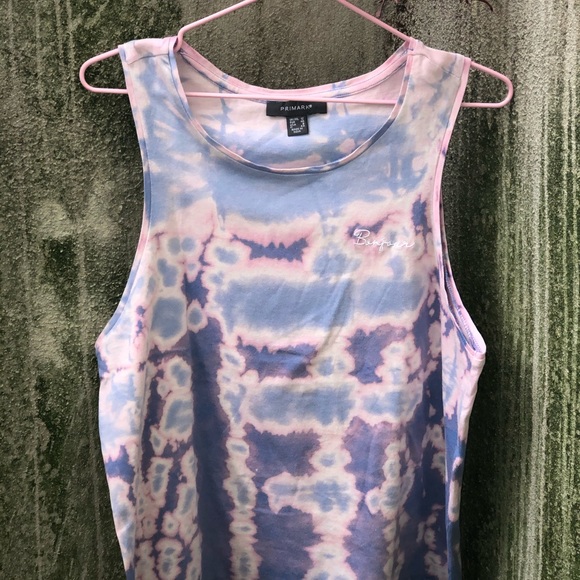 Tie Dye Tank with ribbed bottom -Blues & Pinks 🌺 - Picture 3 of 7